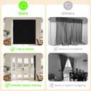 AJAZZ Blackout Accordion Door Curtain 98"x84" Black - Magnetic Folding Room Divider, No-Drill Sliding Patio Closet