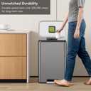 EKO Madison Brushed Stainless Steel 13.2 Gal/50L Kitchen Step Trash Can or Recycling Bin, Removable Inner Liner, Soft Close Lid, Fingerprint Resistant Finish