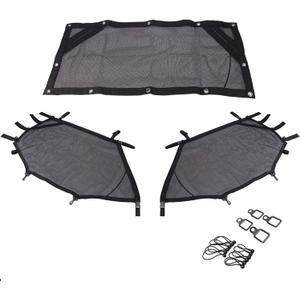 Window Net Roll Cage Mesh Net Guard Front Rear Right and Left Window Shade Shield Cover Door Scratch Prevention Compatible for UTV Polaris RZR 570 800 1000 900 RZR XP Turbo 2015-2019 2 Seater (Black)