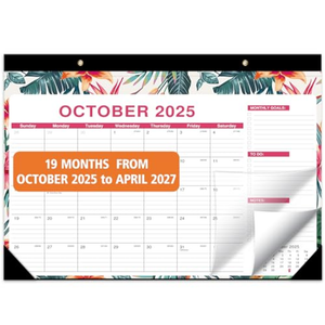 Desk Calendar 2025-2027, October 2025 to April 2027, 21 Months Calendar with TO-DO List 16.5 * 12 Inch, 2025-2027 Desk Calendar for Home or Office Planning and Organizing Pack Of 2