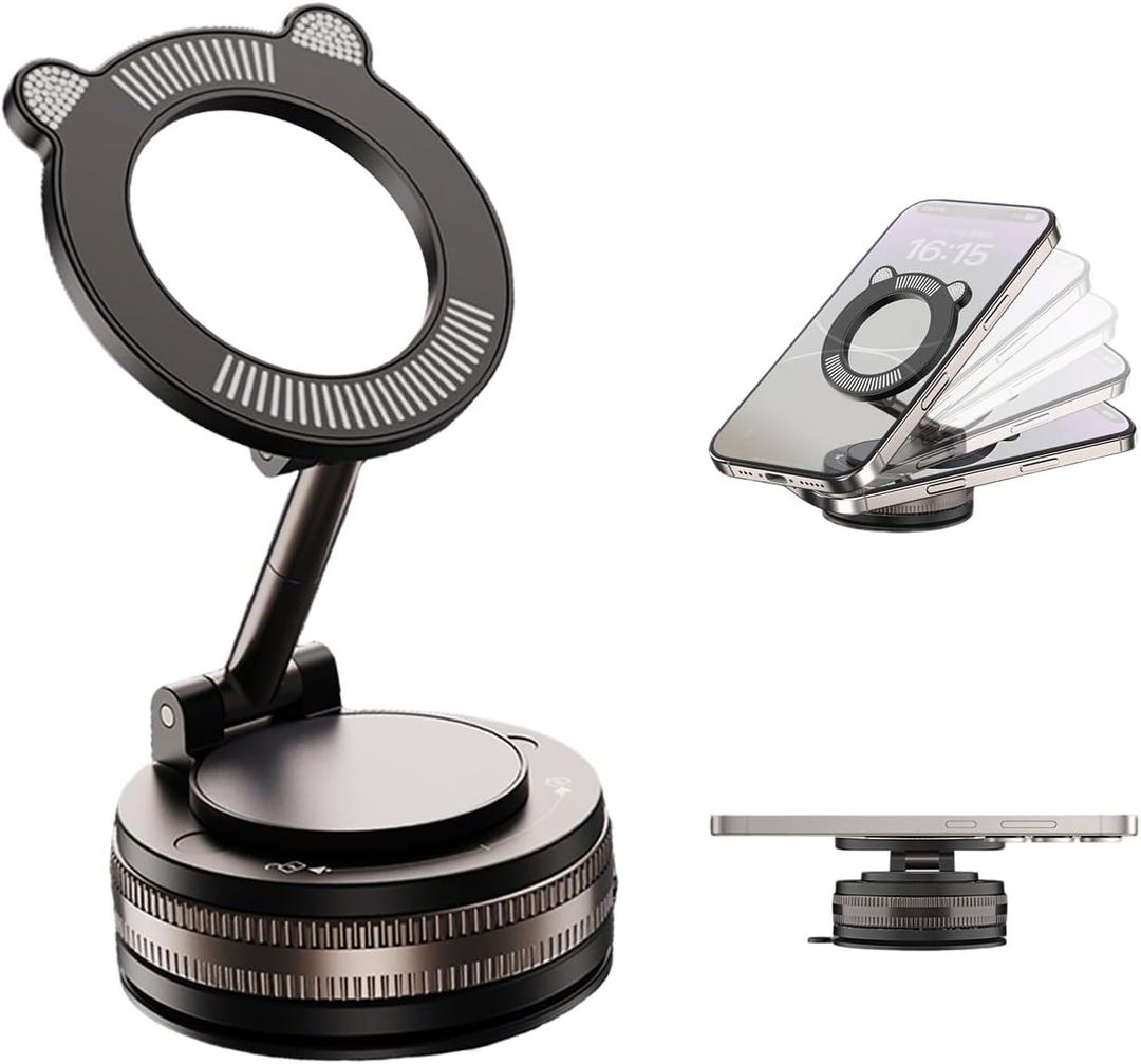 Magnetic Phone Holder Vacuum Suction Mount Strong Magnetic Car Mount
