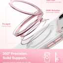TORRAS 360 Magnetic Stand for iPhone 17 Pro Case Ultra Clear, [Fit for MagSafe] [4X Military-Grade Protection] Slim Transparent Non-Slip Case with Camera Button, Rosy Pink 6.3", O3 Light Series