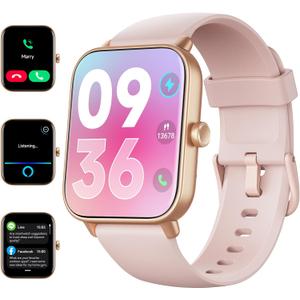 ENOMIR Smart Watch for Men Women, Alexa Built-in Fitness Tracker with Call Function & 2025 Upgraded 1.85" HD Anti-Fall Screen, 5ATM Waterproof Heart Rate/Sleep/SpO2 Monitor, iOS Android Compatible (1.85 Inches, Rose Pink)