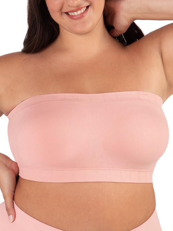 SHAPERMINT Strapless Bra - Bandeau top, Strapless Bras for Women, Plus Size Lingerie for Women, Free Clear Bra Straps (Medium: 34CDDD/F, 36CD, Rose Tan)