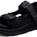 WateLves Womens Wide Orthopedic Diabetic Sandals Summer Walking Hiking Water Outdoor Sandals with Adjustable Strap Comfortable Plantar Fasciitis Arch Support (9, Black)