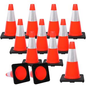 Traffic Safety Cone 18 Inches, with Reflex Collars of Parking Lots, Lane Road Traffic Control Construction Driving Safety Cone 12 Pack
