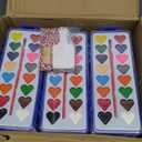 Patelai 48 Sets Valentine Watercolor Paint Set Valentines Cards with Watercolor Paint Bulk Cards Set for Party Exchange Gifts(16 Colors Style)