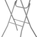 Round Bar Table, 110cm Folding Height Adjustable High Top Cocktail Table, Gray Metal Finish, Outdoor Bar Height Table for Bistro Bar, Garden Balcony, White