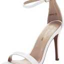 DREAM PAIRS Women's High Heels Flower Ankle Strap Stilettos Round Open Toe Dressy Sexy Sandals 75