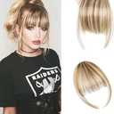 GXOIPNS Bangs Hair Cilp in Bangs French Fake Bangs Clip in Hair Extensions Fringe with Temples Hairpieces for Daily Wear Cilp in Bangs for Women Light Blonde Mix Bleach Blonde