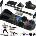 Pilates Board, Foldable Pilates Reformer Set for Home Workout with Timer, 6-in-1 Multifunctional Portable Reformer Pilates Machine at Home Pilates Equipment for Fitness, Exercise, Abs, Core Training (Black)