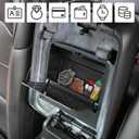 Jeep Wrangler JL One-Touch Hidden Storage Console Box, Center Console Hidden Storage Box for 2018-2026 Jeep Wrangler JLU 4XE & Gladiator JT Accessories 2/4 Door, Center Console Box, Black