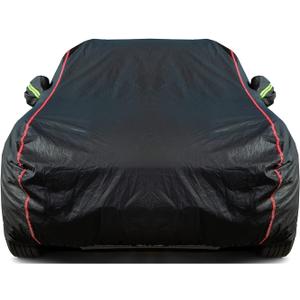 Breathable New Material, Waterproof Car Cover, Locks and Zipper Doors, Sunscreen Waterproof UV Prevention Snowproof Wind and Windproof,Suitable for Indoor Outdoor,for Sedan (188" to 198") B3 (Black)