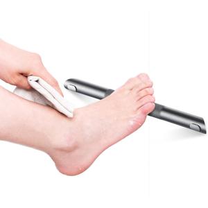 Shower Foot Rest Bar,Corner Foot Rest for Shaving Legs,Wall Mounted Shower Foot Ledge,Antislip Knurled Brass Bar Bathroom Step,Brushed Nickel