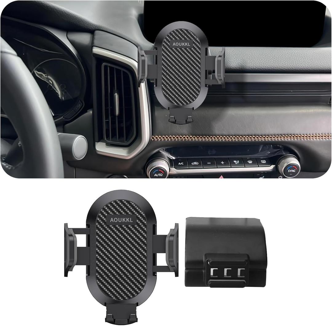 Car Phone Holder Fits for Mazda CX-50 CX50 2023-2025 and CX 50 Hybrid 2025 Accessories,Thick Cases Friendly,Cell Phone Mount for 4-7 in Phones,360 Degree Rotation,Easy to Install