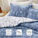 Bedsure Full Comforter Set - Infinity Blue Bed Set, 3 Pieces Cute Floral Bedding, 1 Soft Reversible Botanical Flowers Comforter and 2 Pillow Shams