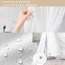 Tititex No Hooks Snap in Liner Tan Eucalyptus Leaves Shower Curtain Sets, Hotel Luxury Double Layers Waterproof Fabric & See-Through Top Window Bathroom Decorative 72x78 Inch