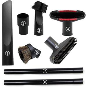 8 Pack Vacuum Attachments for Shop Vac Accessories 1 1/4" - 2 Vacuum Extension Wand, 1 1/4 inch (32 mm) & 1 3/8 inch (35 mm) Vacuum Hose Adapter, 1 1/4 inch Vacuum Cleaner Accessories Brush Kit