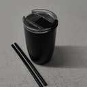 Simple Modern Travel Coffee Mug Tumbler with Flip Lid | Reusable Insulated Stainless Steel Cold Brew Iced Coffee Cup Thermos | Gifts for Women Men Him Her | Voyager Collection | 12oz | Midnight Black