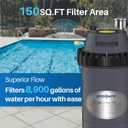 POOLPURE PFT-AF150 Cartridge Pool Filter Tank&Element for Above Ground & Inground Swimming Pools, 150 Sq.ft Pool Filter System, Pool Filter housing, 8900 gallons of Water per Hour, Easy to Install