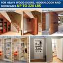 Heavy Duty Pivot Hinge for Wood Door - HBL' Stainless Steel Hidden Door Hinge for Secret Door, with 360 Degree Rotation, Invisible Pivot Door Hardware for Bookshelf
