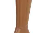 Dsevht Black Leather Knee High Boots for Women Stiletto Kitten Heeled Sexy Boots Square Toe and Side Zipper Design Fashion Dress Boots (10, Brown)