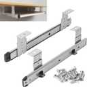 Under Desk Keyboard Tray Pull Out Slide Height Adjustable Slide Out Keyboard Draw Holder Track Full Extension Ball Bearing Under Table Lift Bracket for Mounting Music Keyboard Piano Without Tray