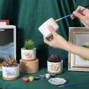 SiliFine 11 Sets DIY Ceramic Succulent Pots Painted Ceramic Flower Pots with Drainage Holes, Paints, Brushes, Palettes, Trays for DIY Event Adults Craft Birthday Gifts