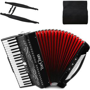 Accordion 41-Key 120 Bass, with 10 Pitch buttons,for musicians(Black)