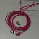 Dog Tie Out Cable 10/15/20/25/30 FT Runner for Yard Steel Wire Cable with Durable Superior Clips Pink Chains for Outside Dog Lead for Large Up to 165 Lbs