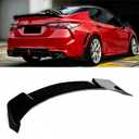 Rear Spoiler Compatible with Toyota Camry 2018-2024 SE XSE L LE XLE Hybrid, V2 Style Gloss Black ABS Trunk Duckbill Wing, Sporty Tail Lip Exterior Modification 005