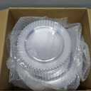 supernal 100PCS Clear Plastic Plates, Clear Plates with Silver Trim, Elegant Plastic Plate Include 50 Dinner Plate 10'' and 50 Dessert Appetizer Platos 7'' for Party, Wedding, Bridal Baptism