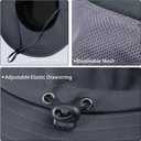 Cooling Sun Hat for Men Women,Wide Brim Bucket Hat Foldable Boonie Hat for Fishing Hiking Garden Safari Beach (Gray)