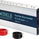 WZRELB 4000W Pure Sine Wave Inverter, Car Power Inverter 72V DC to 110V 120V AC Converter for RV, Truck, Solar, Outdoor with Dual AC Outlets, Hardwire Port, Surge 8000W, LED Display,Off-Grid