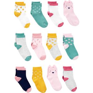 Simple Joys by Carter's baby-boys 12-pack Neutral Sock Low (Pink)