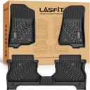 LASFIT Floor Mats for Jeep Gladiator JT 2020-2024 2025 All Weather TPE Custom Fit Pickup Truck Mats Floor Liners 1st & 2nd Row, Black