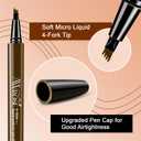 2 x AWROSE Eyebrow Pencil, 3 Pack 3D Microblading 4-Tip Eyebrow Pen, Magic Precise Natural Waterproof Eye Brow Pen with Hair Like Strokes, 4 Fork Tip Multi-Used Eye Brow Pencils for Women/Men (Dark Brown+Light Brown+Black)