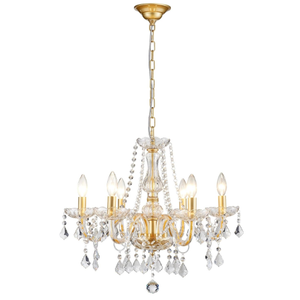 Crystal Chandelier Light Fixture, Modern K9 Crystal Chandeliers for Dining Room, 6Lights Gold Ceiling Light, Adjustable Hanging Pendant Light Fixture for Living Room Entryway Kitchen Island Hallway