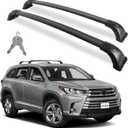 Richeer 220LBS Lockable Roof Rack Cross Bars for 2014-2019 Highlander XLE/Limited & SE/LE/LE Plus/LE Hybrid with Side Rails,Aluminum Anti-Theft Cargo Racks Rooftop Luggage Canoe Kayak Bicycle