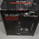 Mueller 12-Cup Drip Coffee Maker - Borosilicate Carafe, Auto-Off, Reusable Filter, Anti-Drip, Keep-Warm Function, Clear Water Level Window Coffee Machine, Kitchen Essentials & Accessories (Black)