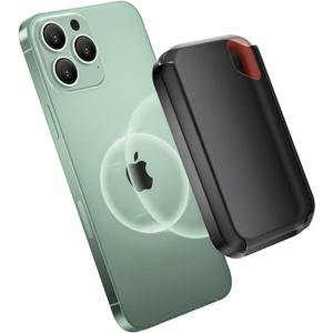 Magnetic Hard Drive Case for E61 Extreme Portable SSD with 10Gbps Type-C Cable, Compatible with iPhone 16 Pro & Pro Max External Solid State Drive Sleeve - Black (SanDisk)