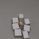 8 Pack Champagne Crystal Cabinet Knobs, Gold Cabinet Glass Knobs for Dresser Drawers Brass Furniture Hardware Pulls (Oval)