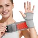 Cordless Wrist Heating Pad Massage, Wrist Massager for Carpal Tunnel, Heated Wrist Brace, 660nm 850nm Red Light Therapy for Wrist, Hand and Wrist Massager with Heat, Silver Gray