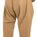 GINGTTO Men's Harem Pants with Pockets Japanese Hippie Joggers for Men Baggy (Brown, XL)