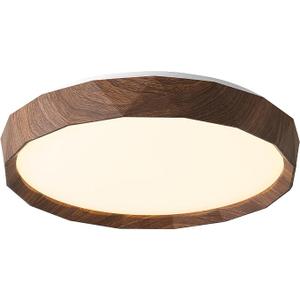 ANYLOVE 15 inch LED Flush Mount Ceiling Light Fixture,3000K 4000K 5000K Adjustable Ceiling Lights, Farmhouse Oak Wood Grain Ceiling Light for Bedroom Hallway Bathroom Kitchen