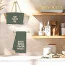 Green Inspirational Kitchen Towels Gifts Decor, Motivational Dish Tea Towel for Kitchen, Positive Affirmation Gift Hand Towels for Bathroom, Preppy Inspirational Gifts, 16x24 Inch Set of 2