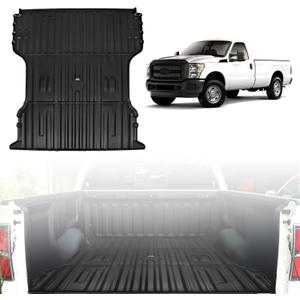 Truck Bed Mat Fit for 1999-2016 Ford Super Duty F250/F350/F450 Accessories 6.8FT, Black Flush All Weather Protection TPE Heavy Duty Pickup Bed Liner Cargo Mat