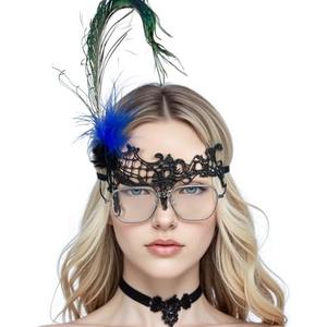 Janiyfo Masquerade Mask for Glasses Wearers, Mardi Gras, Cosplay, Masquerade Party Accessories