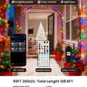Smart Color Changing Christmas Lights with Remote & APP,208FT 600 LED RGB Dimmable Christmas String Lights, Waterproof Fairy Twinkle Light for Indoor Outdoor Xmas Tree Wedding Holiday Decorations