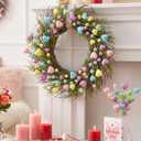 Suncalla 6 Pack Easter Tree Decorations Pastel Spring Decoration Easter Picks and Sprays Colorful Glitter Foam Hearts Picks for Vase Decor DIY Wedding Bouquet Flower Arrangement Home Centerpiece